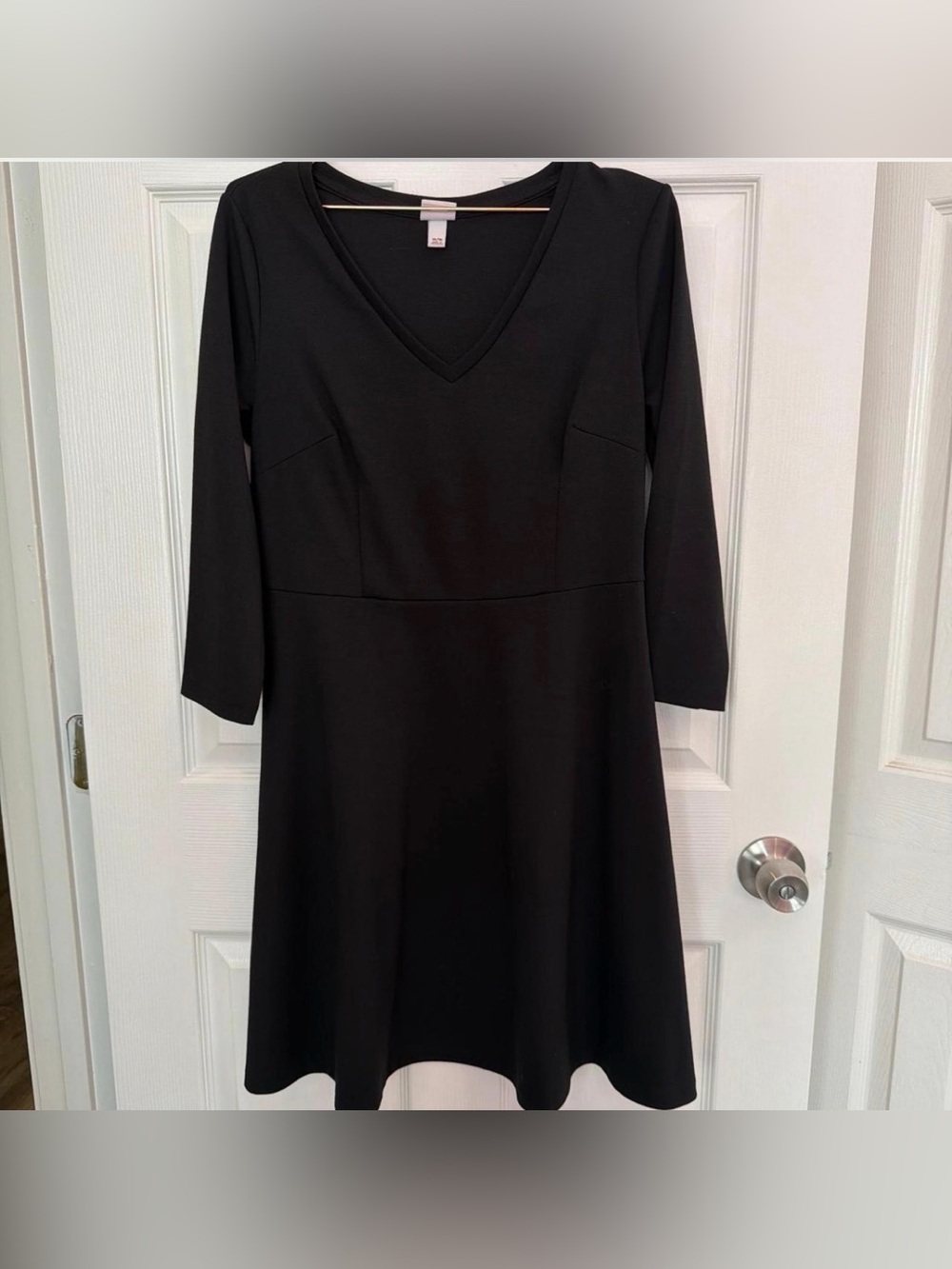 Merona Black V-Neck Fit & Flare Dress